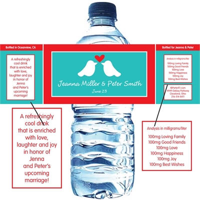 A Lovebirds Water Bottle Label