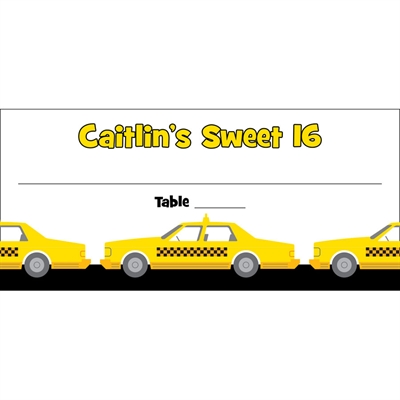 New York Taxis Theme Seating Card