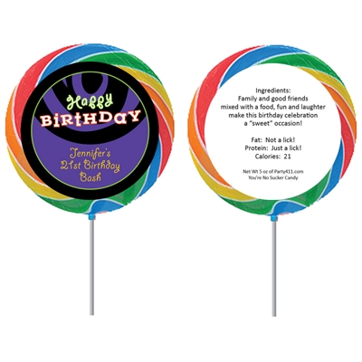 Birthday Swirl Custom Lollipop
