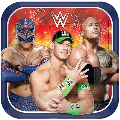WWE Party Square Dinner Plates (8)