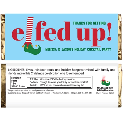 Elfed Up Christmas Party Candy Bar Wrapper