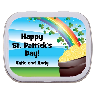 St. Patrick's Day Gold & Rainbow Theme Mint Tin