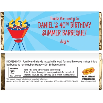 Barbecue Theme Candy Bar Wrapper