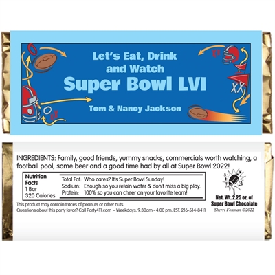 Football Plays Theme Candy Bar Wrapper