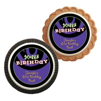 Birthday Swirls Theme Custom Cookie