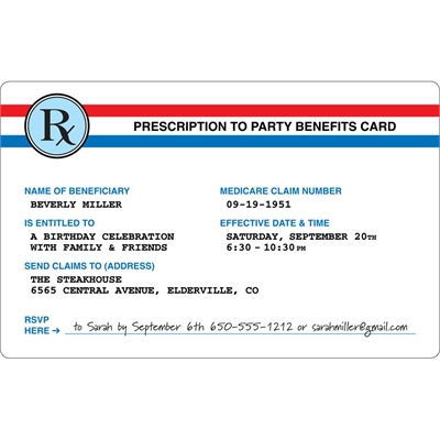 Prescription to Party Theme Invitation