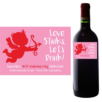 Cupid Anti-Valentine's Day Wine Champagne Bottle Label