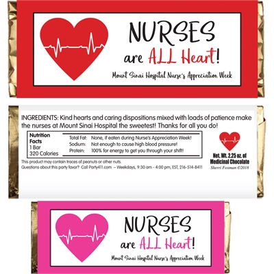 Nursing Appreciation Custom Candy Bar Wrapper