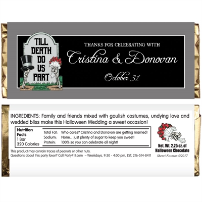 Halloween Tombstone Wedding Candy Bar Wrapper