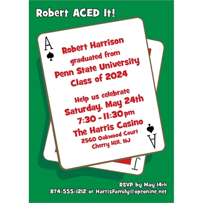 Graduation Casino Invitation