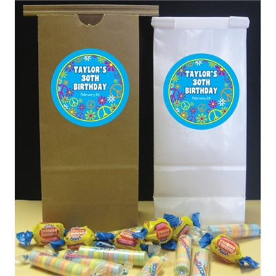 Hippie Retro Theme Party Favor Bag