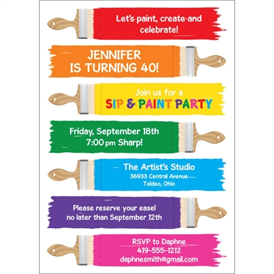 Birthday Paint Party Invitation