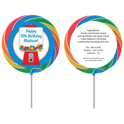 Gumball Party Theme Lollipop