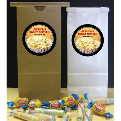 Hollywood Popcorn Theme Custom Favor Bag