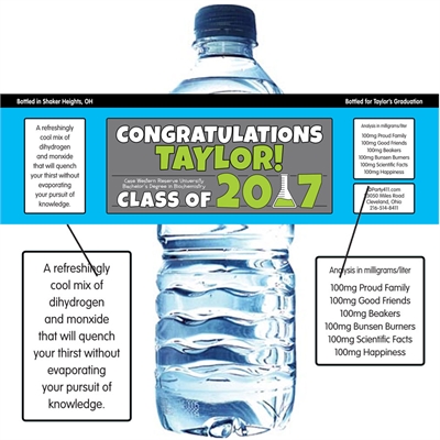 Science Graduation Water Bottle Label