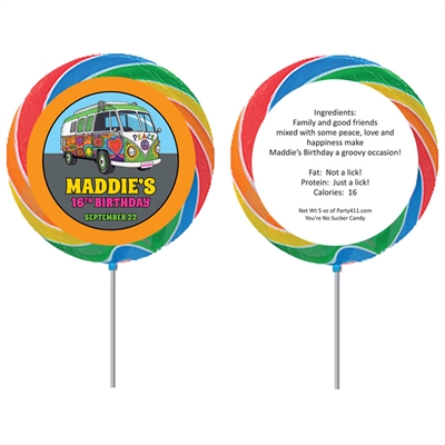 Hippie Bus Theme Custom Lollipop