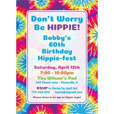 Hippie Tie Dye Invitation