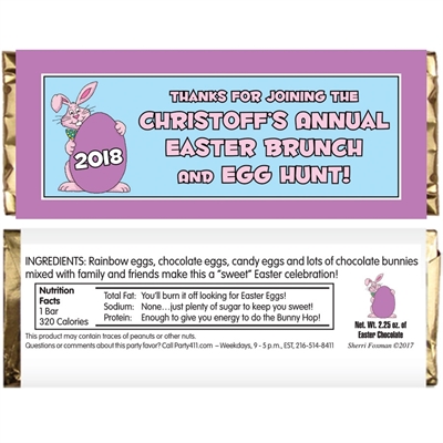 Easter Bunny Theme Party Candy Bar Wrapper