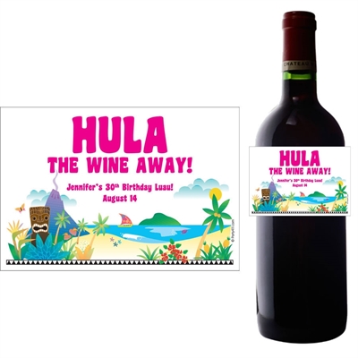 Luau Beach Wine Bottle Label