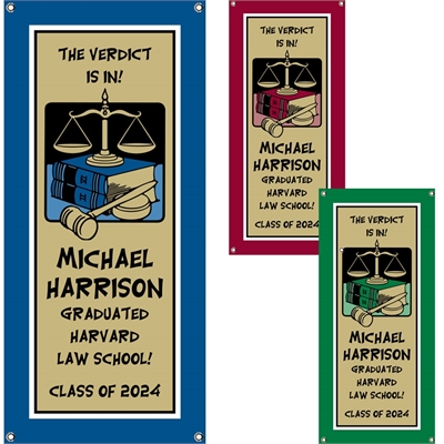 Graduation Law School Theme Banner, Vertical