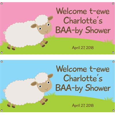 Baby Sheep Theme Baby Shower Banner