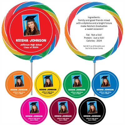 Graduation Photo Custom Lollipops