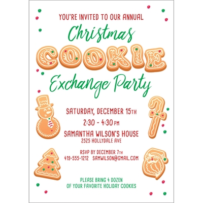 Christmas Cookie Exchange Party Invitation