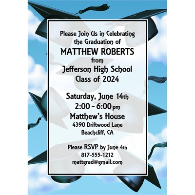 Graduation Caps Invitation