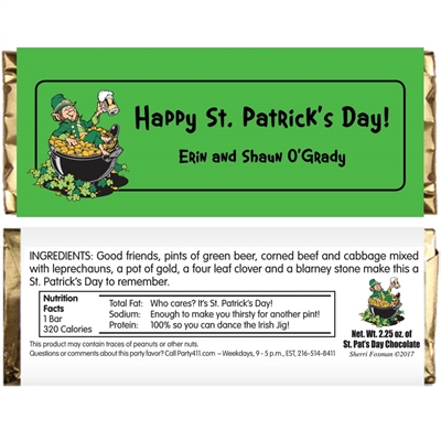 St. Patrick's Day Leprechauns Theme Candy Bar Wrapper