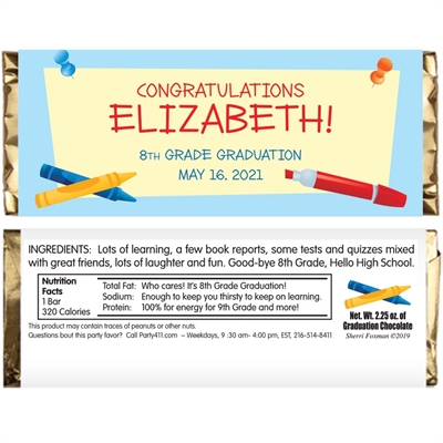 Graduation Theme Kids Candy Bar Wrapper