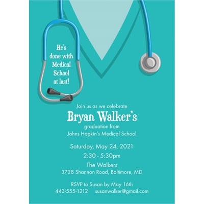 Graduation Scrubs Invitation