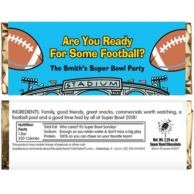 Football Stadium Theme Candy Bar Wrapper