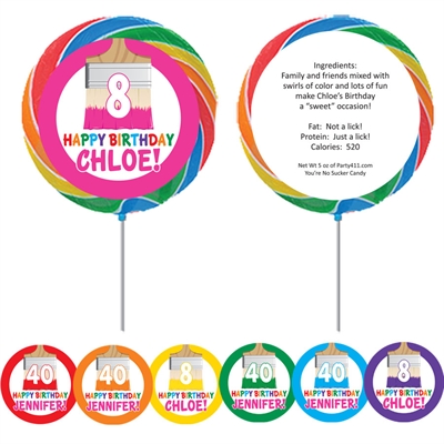 Kids Birthday Paint Party Theme Lollipop