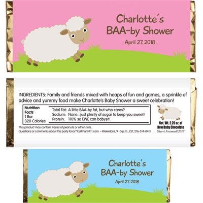 Baby Sheep Theme Baby Shower Candy Bar Wrapper