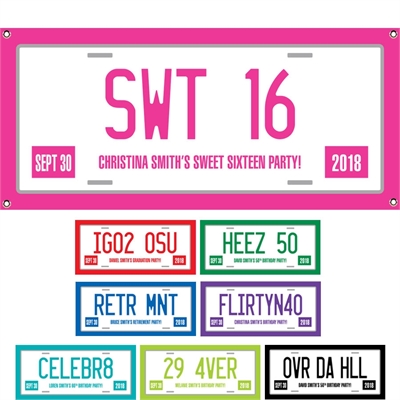 Sweet 16 License Plate Theme Banner