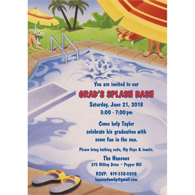 Graduation Pool Party Invitation