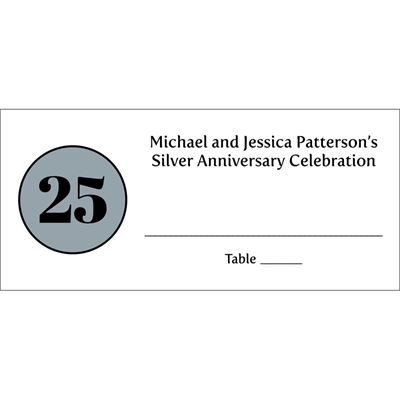 25th Anniversary Theme Seating Card