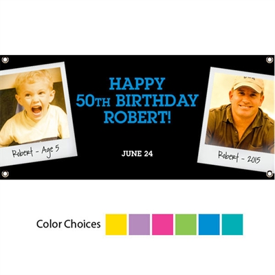 Birthday Polaroid Photo Theme Banner