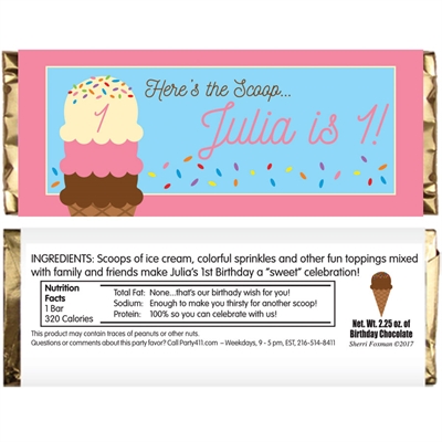 Ice Cream Theme Candy Bar Wrapper