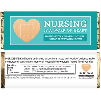 Nurse Appreciation Week Custom Candy Bar Wrapper