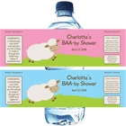 Baby Sheep Theme Baby Shower Water Bottle Label