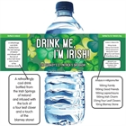 St. Patrick's Day Green Shamrocks Theme Water Bottle Labels