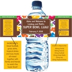 Super Bowl Luau Theme Water Bottle Label
