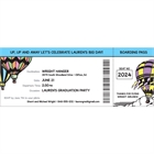 Graduation Up Up and Away Theme Boarding Pass Invitation