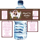 Bat Mitzvah Torah Flowers Water Bottle Label