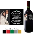 Vintage Anniversary Photo Wine Bottle Label
