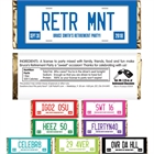 Retirement License Plate Theme Candy Bar Wrapper