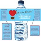 Heart Hot Air Balloon Party Water Bottle Label