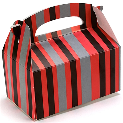 Red and Black Striped Empty Favor Boxes (4)