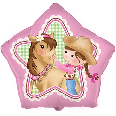 Pink Cowgirl 18'' Foil Balloon